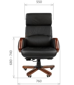 Компьютерное кресло CHAIRMAN 417 кожа черная в Южно-Сахалинске - предосмотр 1