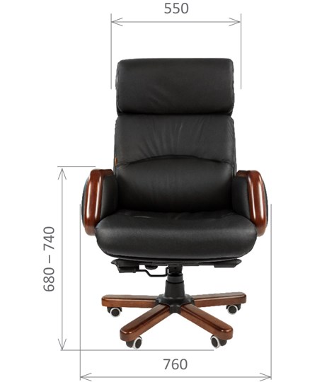 Компьютерное кресло CHAIRMAN 417 кожа черная в Южно-Сахалинске - изображение 1