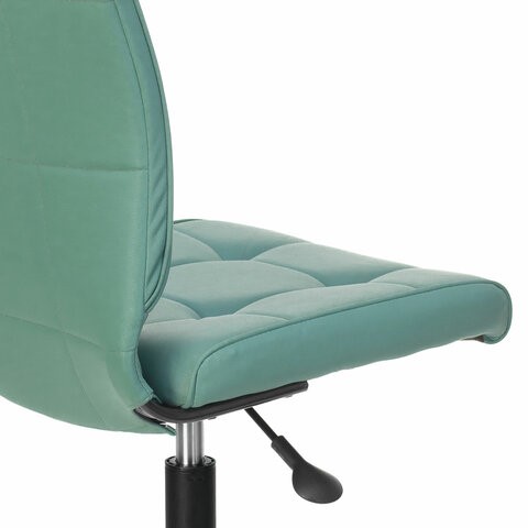 Офисное кресло Brabix Stream MG-314 (без подлокотников, пятилучие серебристое, экокожа, серо-голубое) в Южно-Сахалинске - изображение 5