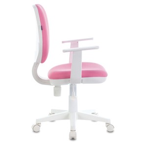 Кресло компьютерное Brabix Fancy MG-201W (с подлокотниками, пластик белый, розовое) 532409 в Южно-Сахалинске - предосмотр 1