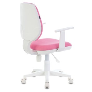 Кресло компьютерное Brabix Fancy MG-201W (с подлокотниками, пластик белый, розовое) 532409 в Южно-Сахалинске - предосмотр 2