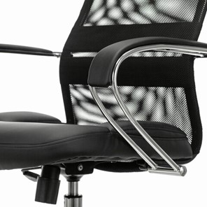 Кресло компьютерное Brabix Premium Stalker EX-608 CH (хром, ткань-сетка/кожзам, черное) 532091 в Южно-Сахалинске - предосмотр 3