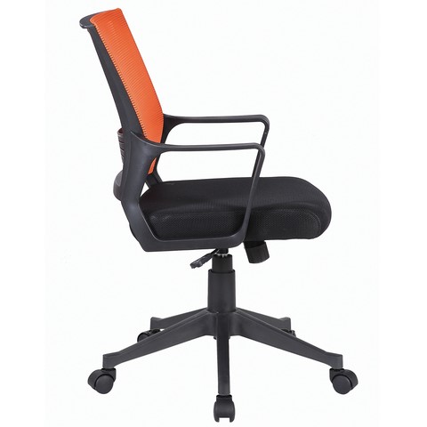 Кресло компьютерное Brabix Balance MG-320 (с подлокотниками, комбинированное черное/оранжевое) 531832 в Южно-Сахалинске - изображение 1