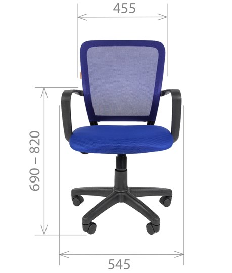 Кресло офисное CHAIRMAN 698 black TW-05, ткань, цвет синий в Южно-Сахалинске - изображение 1