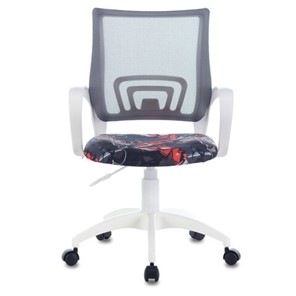 Офисное кресло Brabix Fly MG-396W (с подлокотниками, пластик белый, сетка, серое с рисунком "Graffity") 532404 в Южно-Сахалинске - предосмотр 3