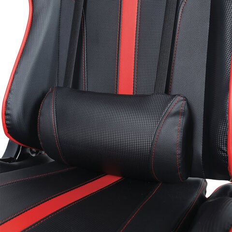 Компьютерное кресло Brabix GT Carbon GM-120 (две подушки, экокожа, черное/красное) 531931 в Южно-Сахалинске - изображение 7
