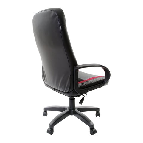 Кресло офисное Brabix Strike EX-525 (экокожа черная, ткань черная/бордовая, TW) в Южно-Сахалинске - изображение 1