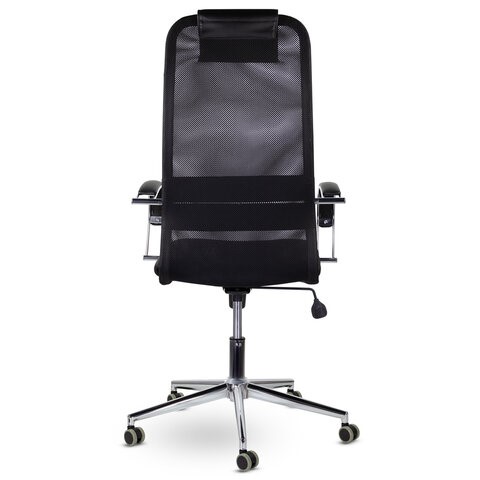 Офисное кресло Brabix Premium Pilot EX-610 CH (хром, ткань-сетка, черное) 532417 в Южно-Сахалинске - изображение 4