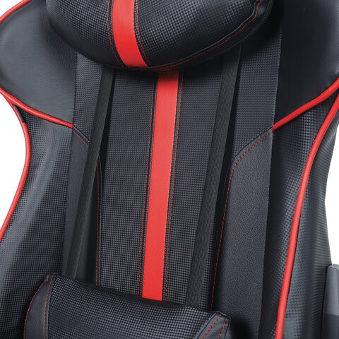 Компьютерное кресло Brabix GT Carbon GM-120 (две подушки, экокожа, черное/красное) 531931 в Южно-Сахалинске - изображение 6
