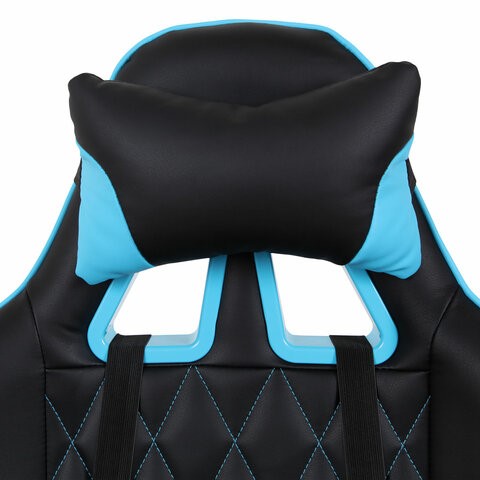 Кресло Brabix GT Master GM-110 (две подушки, экокожа, черное/голубое) в Южно-Сахалинске - изображение 5