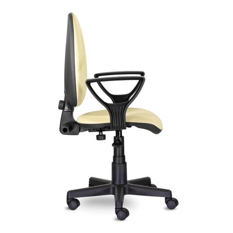 Кресло офисное Brabix Prestige Ergo MG-311 (регулируемая эргономичная спинка, кожзам, бежевое) 531878 в Южно-Сахалинске - изображение 1