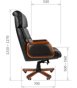 Компьютерное кресло CHAIRMAN 417 кожа черная в Южно-Сахалинске - предосмотр 2