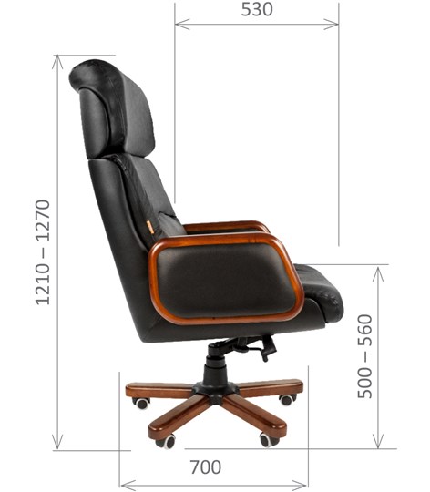 Компьютерное кресло CHAIRMAN 417 кожа черная в Южно-Сахалинске - изображение 2