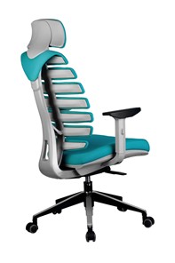 Компьютерное кресло Riva Chair SHARK (Лазурный/серый) в Южно-Сахалинске - предосмотр 3
