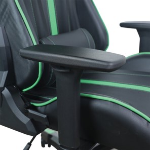 Кресло компьютерное Brabix GT Carbon GM-120 (две подушки, экокожа, черное/зеленое) в Южно-Сахалинске - предосмотр 9