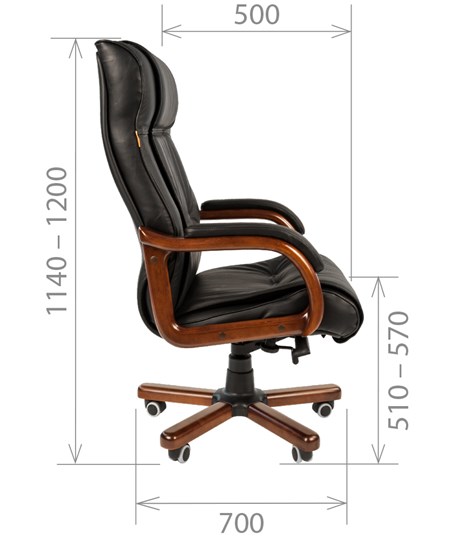 Компьютерное кресло CHAIRMAN 653 кожа черная в Южно-Сахалинске - изображение 2