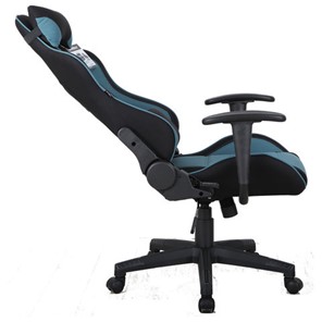 Офисное кресло Brabix GT Racer GM-100 (две подушки, ткань, черное/голубое) в Южно-Сахалинске - предосмотр 3