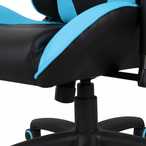 Кресло Brabix GT Master GM-110 (две подушки, экокожа, черное/голубое) в Южно-Сахалинске - изображение 10