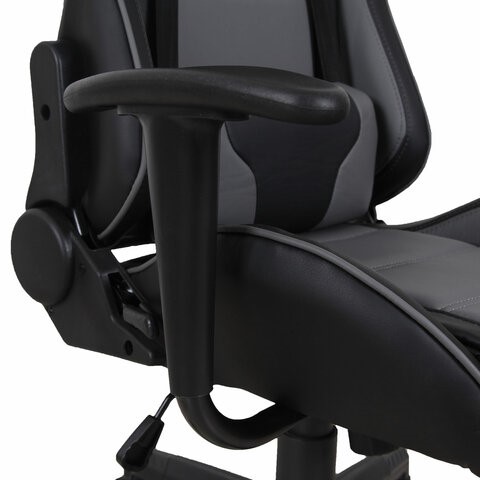 Офисное кресло Brabix GT Racer GM-100 (две подушки, экокожа, черное/серое) 531926 в Южно-Сахалинске - изображение 9