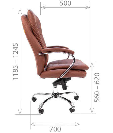 Кресло офисное CHAIRMAN 795 экокожа, цвет коричневый в Южно-Сахалинске - изображение 2