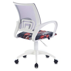 Офисное кресло Brabix Fly MG-396W (с подлокотниками, пластик белый, сетка, серое с рисунком "Graffity") 532404 в Южно-Сахалинске - предосмотр 2