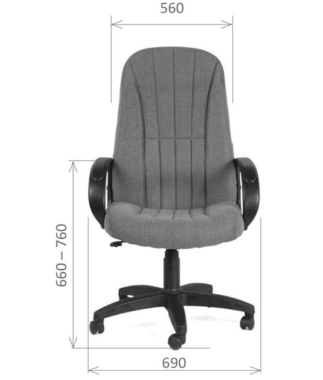 Офисное кресло CHAIRMAN 685, ткань TW 12, цвет серый в Южно-Сахалинске - изображение 1