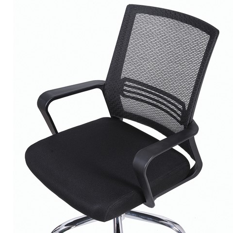 Кресло компьютерное Brabix Daily MG-317 (с подлокотниками, хром, черное) 531833 в Южно-Сахалинске - изображение 5