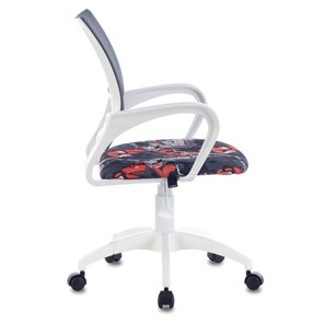 Офисное кресло Brabix Fly MG-396W (с подлокотниками, пластик белый, сетка, серое с рисунком "Graffity") 532404 в Южно-Сахалинске - предосмотр 1