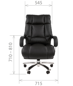 Кресло компьютерное CHAIRMAN 405 черное нат.кожа/экокожа в Южно-Сахалинске - предосмотр 3