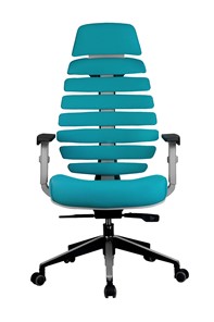 Компьютерное кресло Riva Chair SHARK (Лазурный/серый) в Южно-Сахалинске - предосмотр 1