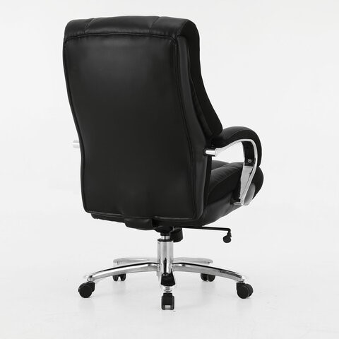 Офисное кресло Brabix Premium Bomer HD-007 (рециклированная кожа, хром, черное) в Южно-Сахалинске - изображение 2