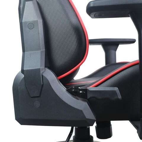 Компьютерное кресло Brabix GT Carbon GM-120 (две подушки, экокожа, черное/красное) 531931 в Южно-Сахалинске - изображение 12