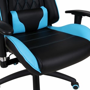 Кресло Brabix GT Master GM-110 (две подушки, экокожа, черное/голубое) в Южно-Сахалинске - предосмотр 8