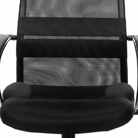 Кресло Brabix Premium Stalker EX-608 PL (ткань-сетка/кожзам, черное) 532090 в Южно-Сахалинске - изображение 6