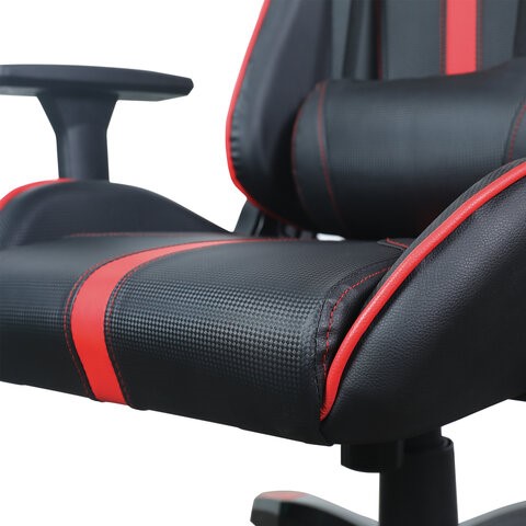 Компьютерное кресло Brabix GT Carbon GM-120 (две подушки, экокожа, черное/красное) 531931 в Южно-Сахалинске - изображение 9