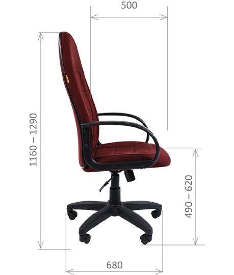 Кресло CHAIRMAN 727 ткань ст., цвет бордо в Южно-Сахалинске - изображение 2