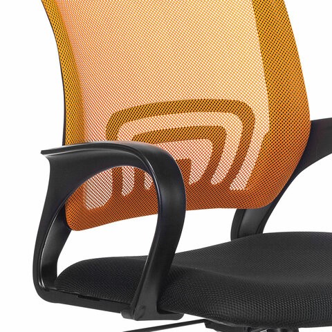 Офисное кресло Brabix Fly MG-396 (с подлокотниками, сетка, оранжевое/черное) 532084 в Южно-Сахалинске - изображение 4