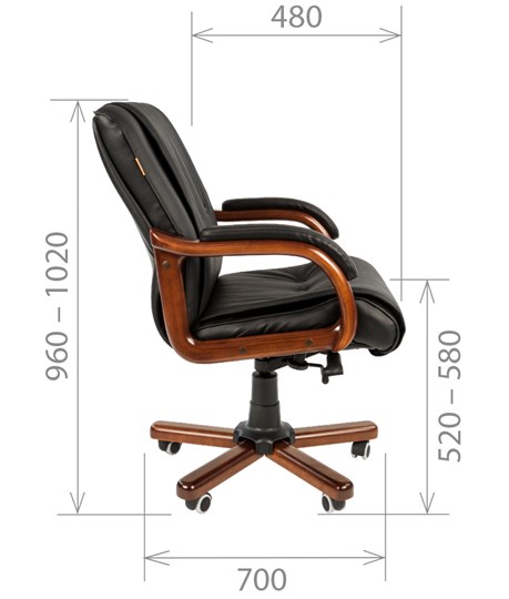 Кресло офисное CHAIRMAN 653M кожа черная в Южно-Сахалинске - изображение 2