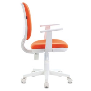Офисное кресло Brabix Fancy MG-201W (с подлокотниками, пластик белый, оранжевое) 532410 в Южно-Сахалинске - предосмотр 1