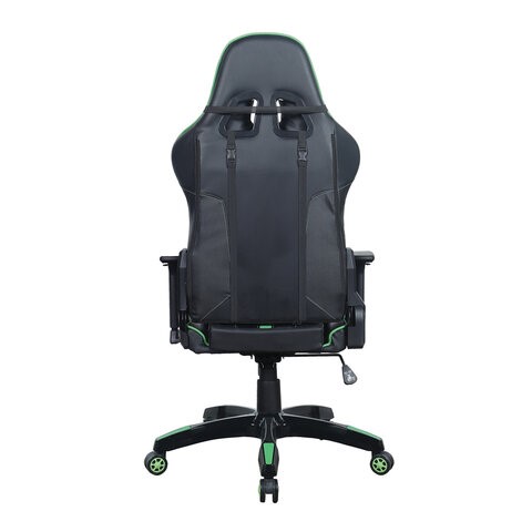 Кресло компьютерное Brabix GT Carbon GM-120 (две подушки, экокожа, черное/зеленое) в Южно-Сахалинске - изображение 3