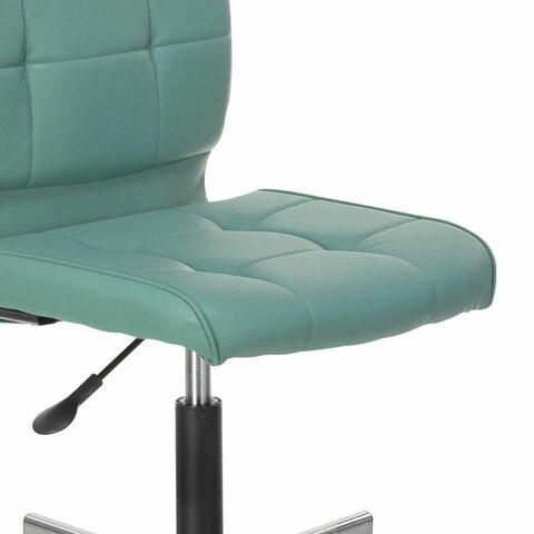Офисное кресло Brabix Stream MG-314 (без подлокотников, пятилучие серебристое, экокожа, серо-голубое) в Южно-Сахалинске - изображение 4