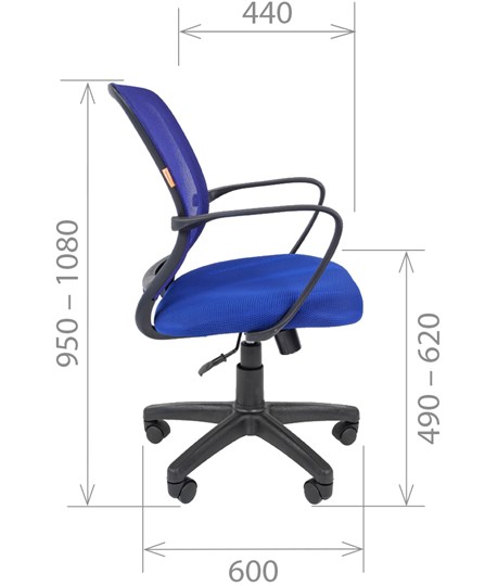 Кресло офисное CHAIRMAN 698 black TW-05, ткань, цвет синий в Южно-Сахалинске - изображение 2