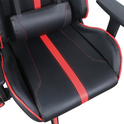 Компьютерное кресло Brabix GT Carbon GM-120 (две подушки, экокожа, черное/красное) 531931 в Южно-Сахалинске - изображение 8