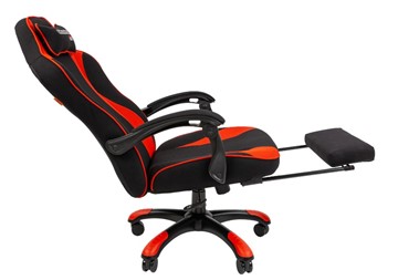 Кресло игровое CHAIRMAN GAME 35 с выдвижной подставкой для ног Ткань  черная / Ткань красная в Южно-Сахалинске - предосмотр 4