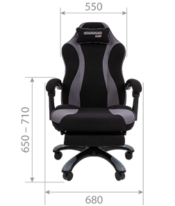 Кресло игровое CHAIRMAN GAME 35 с выдвижной подставкой для ног Ткань  черная / Ткань красная в Южно-Сахалинске - предосмотр 7