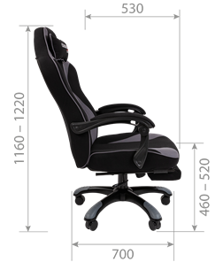 Кресло игровое CHAIRMAN GAME 35 с выдвижной подставкой для ног Ткань черная / Ткань оранжевая в Южно-Сахалинске - предосмотр 6
