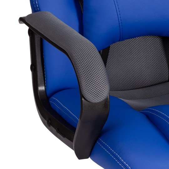 Кресло компьютерное DRIVER (22) кож/зам/ткань, синий/серый, 36-39/TW-12 арт.21153 в Южно-Сахалинске - изображение 11
