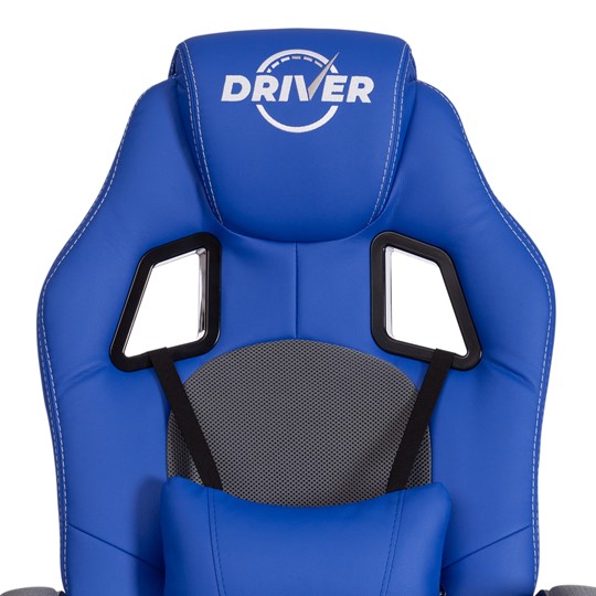Кресло компьютерное DRIVER (22) кож/зам/ткань, синий/серый, 36-39/TW-12 арт.21153 в Южно-Сахалинске - изображение 7