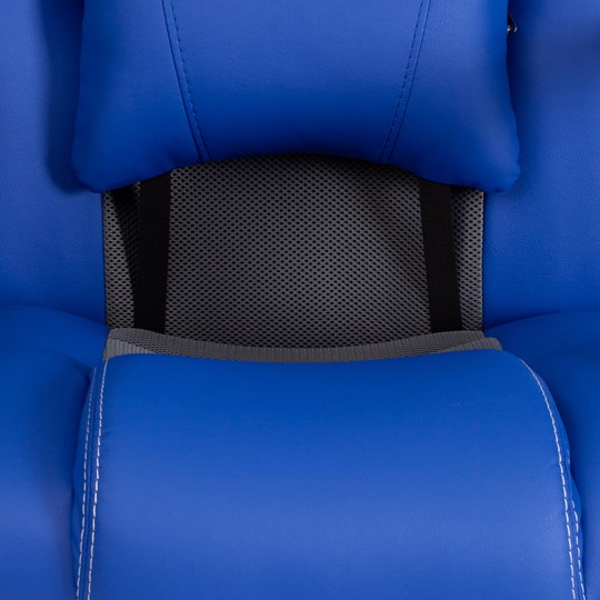 Кресло компьютерное DRIVER (22) кож/зам/ткань, синий/серый, 36-39/TW-12 арт.21153 в Южно-Сахалинске - изображение 8