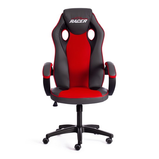 Компьютерное кресло RACER GT new кож/зам/ткань, металлик/красный, арт.13249 в Южно-Сахалинске - изображение 5